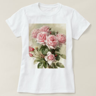 Shabby Chic-rosa viktorianische Rosen T-Shirt