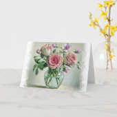 Shabby Chic Rosa Vintage Blankenkarte Karte (Gelbe Blume)