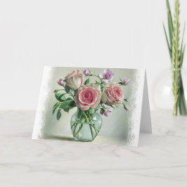 Shabby Chic Rosa Vintage Blankenkarte Karte