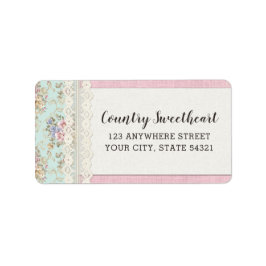 Shabby Chic Rosa Vintage Boutique Anschrift Adressaufkleber