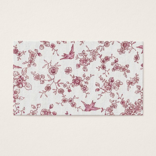 Shabby Chic Rosa Vintage Vögel Blumenmuster (Vorderseite)