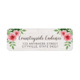 Shabby Chic-Rose auf der Rustikalen Rücksendeadres