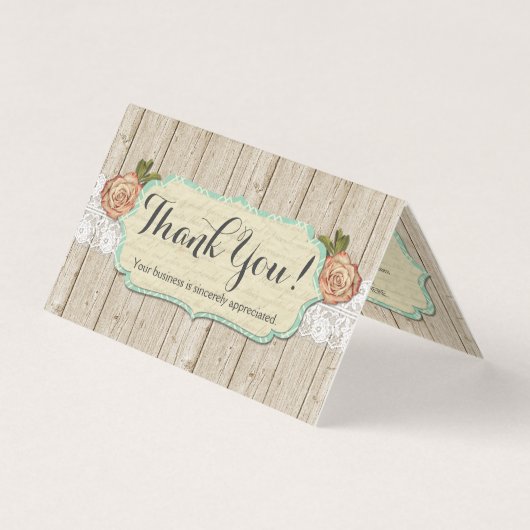 Shabby Chic Rose auf Rustikalem Holz & Spitzen Vie (Vorderseite)