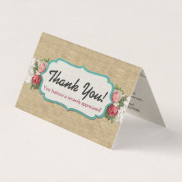 Shabby Chic Rose auf Vintag Lace Burlap Vielen Dan