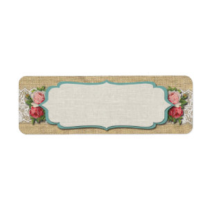 Shabby Chic-Rose auf Vintagem Lace & Rustikalem Bu
