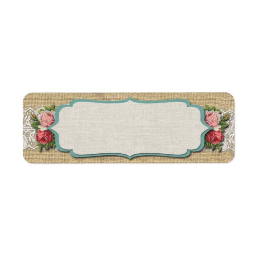 Shabby Chic-Rose auf Vintagem Lace & Rustikalem Bu (Vorne)