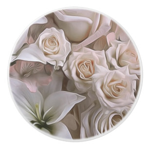 Shabby Chic Rose Blumen Rustikal Landhaus Elegant Keramikknauf