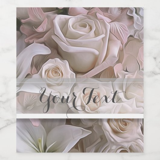 Shabby Chic Rose Blumenbeete Weine Weinetikett (Einzelnes Label)