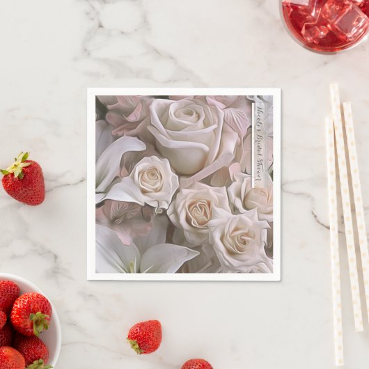 Shabby Chic Rose Blumenstrauß Brautparty Elegante Serviette (Beispiel)