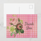 Shabby Chic-Rose Danke-Karte Postkarte (Vorne/Hinten)