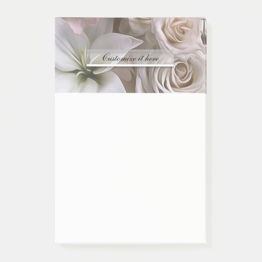 Shabby Chic Rose Floral Rustikale Blume Custom Post-it Klebezettel (Vorderseite)