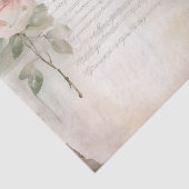 Shabby Chic Rose Französisches Skript Seidenpapier (Ausschnitt)