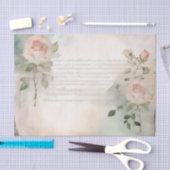 Shabby Chic Rose Französisches Skript Seidenpapier (Handwerk)