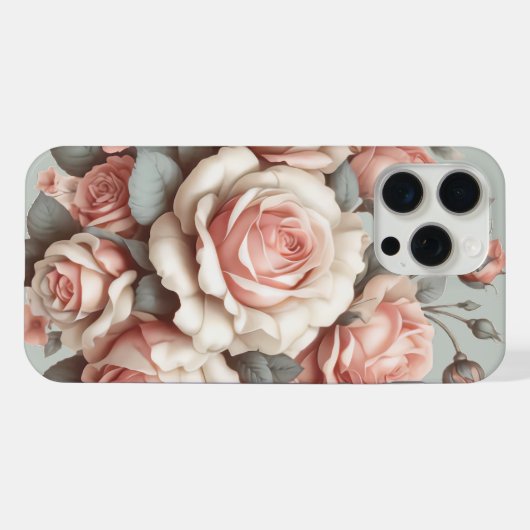 Shabby Chic Rose Freude iPhone Hülle (Rückseite (Horizontal))
