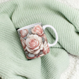 Shabby Chic Rose Freude Kaffeetasse