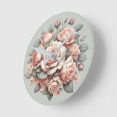 Shabby Chic Rose Freude Runde Wanduhr (Winkel)