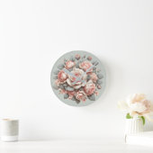 Shabby Chic Rose Freude Runde Wanduhr (Zuhause)