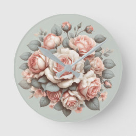 Shabby Chic Rose Freude Runde Wanduhr