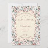Shabby Chic Rose Garden Baby Shower Einladung (Vorderseite)
