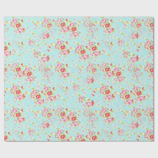 Shabby Chic Rose Geschenkpapier (Flach)