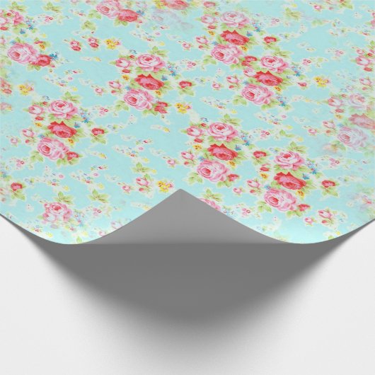 Shabby Chic Rose Geschenkpapier (Ecke)