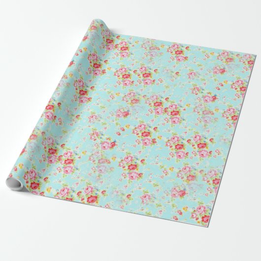 Shabby Chic Rose Geschenkpapier (Ungerollt)