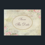 Shabby Chic Rose Kinderdusche Save the Date<br><div class="desc">Elegante, Vintage, neutrale Babydusche Save the Date Einladungen für Jungen oder Mädchen mit romantischen Rosen und antiker Grunge Shabby Chic Collage mit verblassenem Schreibeffekt. Auf der Rückseite ist eine glamouröse antike Perlen gedruckt und Spitzen-Matte mit hübsch braunem Text für Sie, um mit Ihren Party-Details zu personalisieren Classy, trendige Girly lädt....</div>