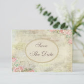 Shabby Chic Rose Kinderdusche Save the Date (Stehend Vorderseite)