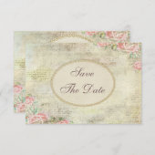Shabby Chic Rose Kinderdusche Save the Date (Vorne/Hinten)
