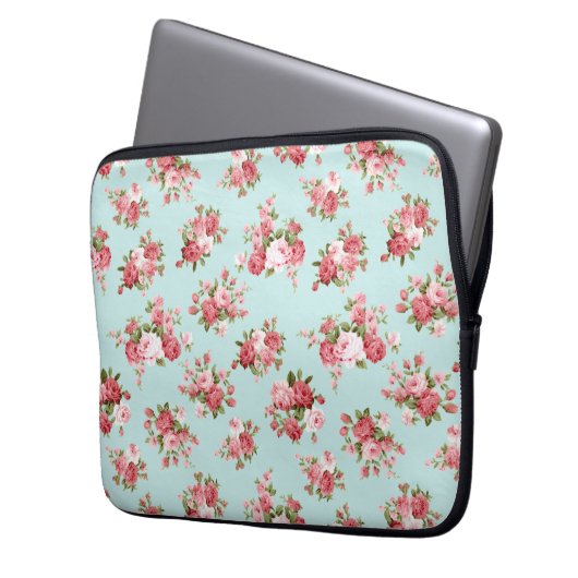 Shabby Chic-Rose Laptopschutzhülle (Vorderseite Links)