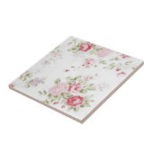 Shabby Chic-Rose mit Blumen Fliese (Seite)