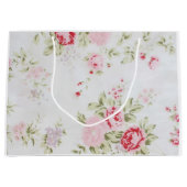Shabby Chic-Rose mit Blumen Große Geschenktüte (Vorderseite)