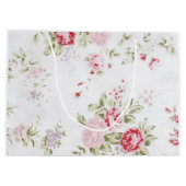 Shabby Chic-Rose mit Blumen Große Geschenktüte (Rückseite)