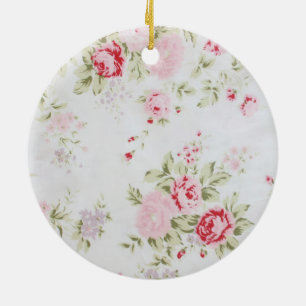 Shabby Chic-Rose mit Blumen Keramik Ornament