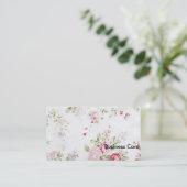 Shabby Chic-Rose mit Blumen Visitenkarte (Stehend Vorderseite)