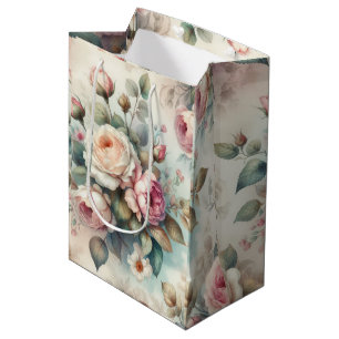 Shabby Chic-Rose Mittlere Geschenktüte