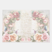 Shabby Chic-Rose-Muster Geschenkpapier Set (Vorderseite 3)