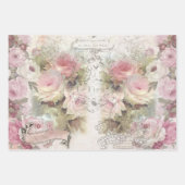 Shabby Chic-Rose-Muster Geschenkpapier Set (Vorderseite 2)