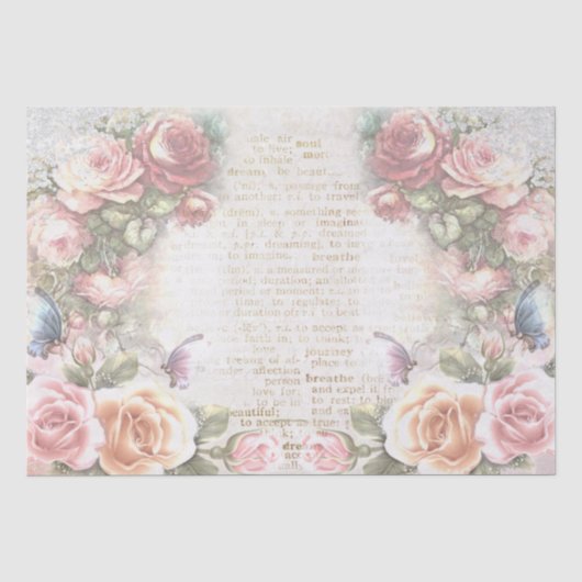 Shabby Chic-Rose-Muster Seidenpapier (Vorderseite)