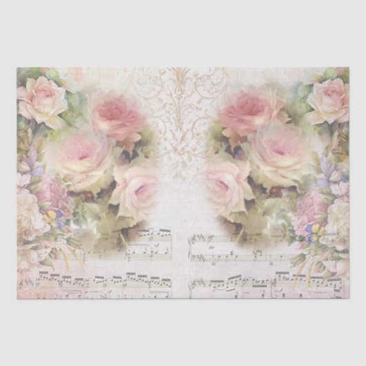 Shabby Chic-Rose-Muster Seidenpapier (Vorderseite)