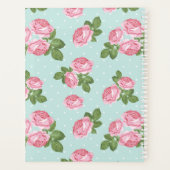 Shabby Chic Rose Retro Trendy Aquamarin Planner Planer (Rückseite)
