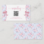 Shabby Chic-Rose Rosa-Bow-Hochzeitregister Begleitkarte (Vorne/Hinten)