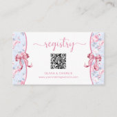 Shabby Chic-Rose Rosa-Bow-Hochzeitregister Begleitkarte (Vorderseite)