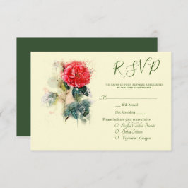 Shabby Chic Rose RSVP-Karte Begleitkarte