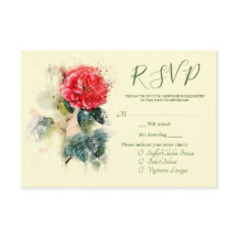 Shabby Chic Rose RSVP-Karte