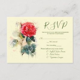 Shabby Chic Rose RSVP-Karte Begleitkarte