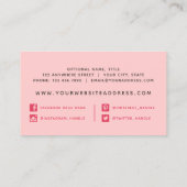 Shabby Chic Rose & Rustikales Holz Rosa Rosa Blüte Visitenkarte (Rückseite)