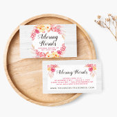 Shabby Chic Rose & Rustikales Holz Rosa Rosa Blüte Visitenkarte