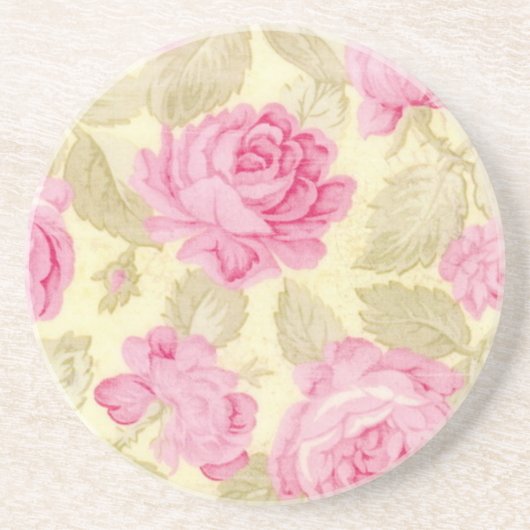 Shabby Chic Rose Sandstone Untersetzer (Vorne)