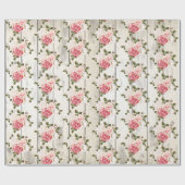 Shabby Chic Rose und rustikale Hütte Stallholz Geschenkpapier (Flach)